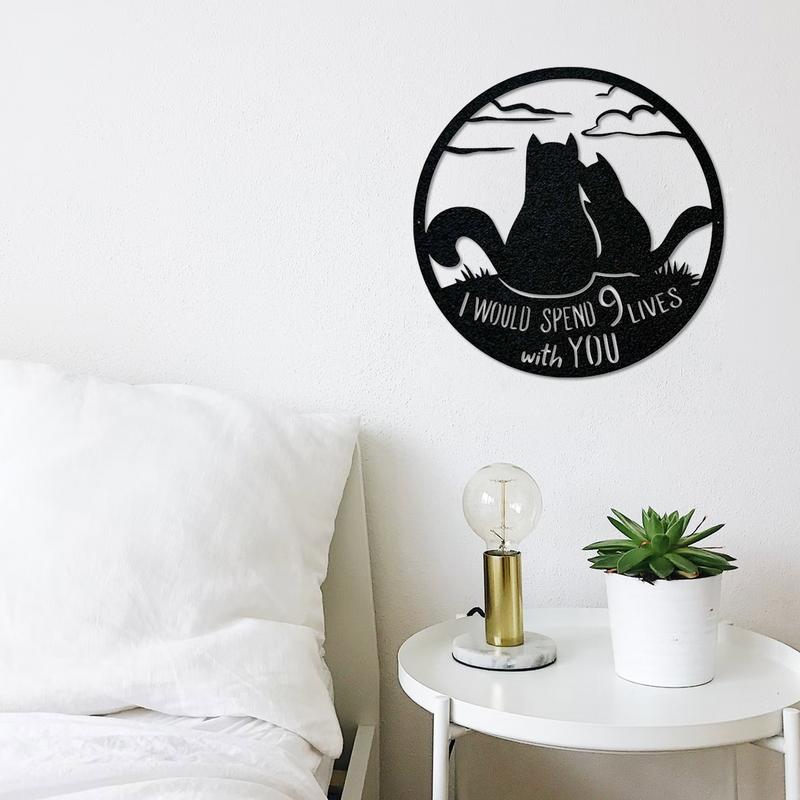Black Cat Metal Wall Art