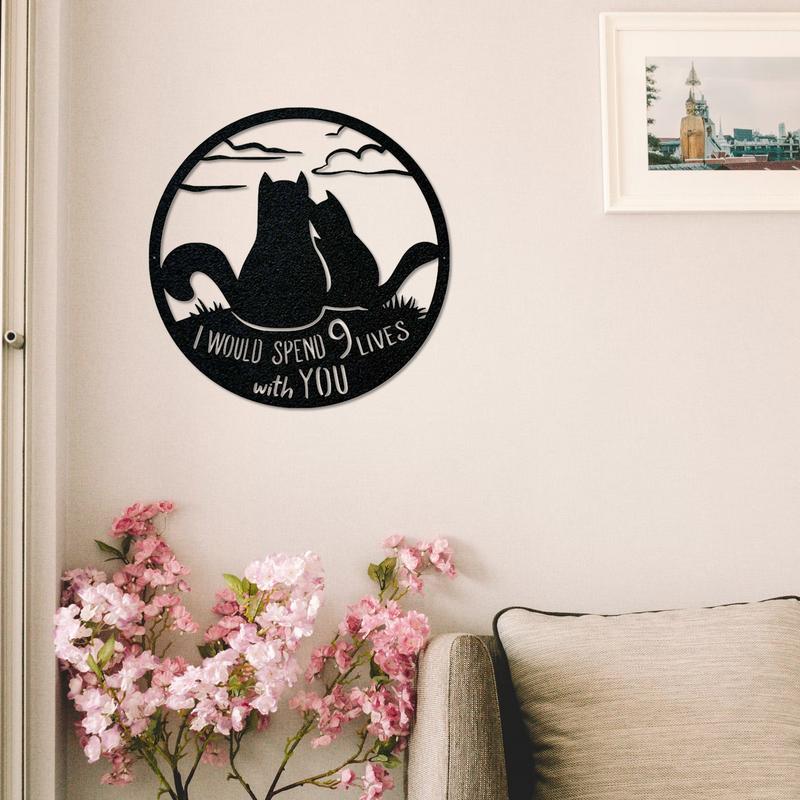 Black Cat Metal Wall Art