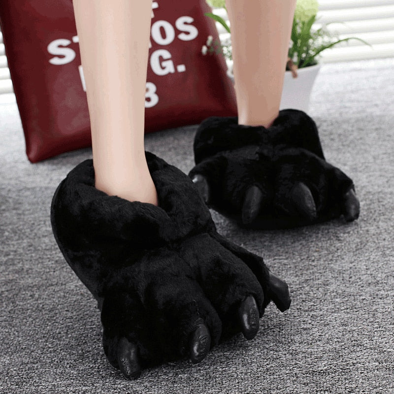 Black Cat Paw Slippers