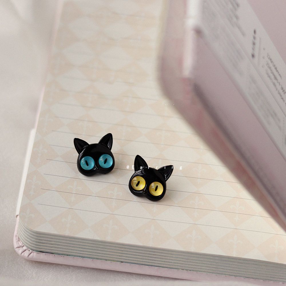 Black Cat Stud Earrings