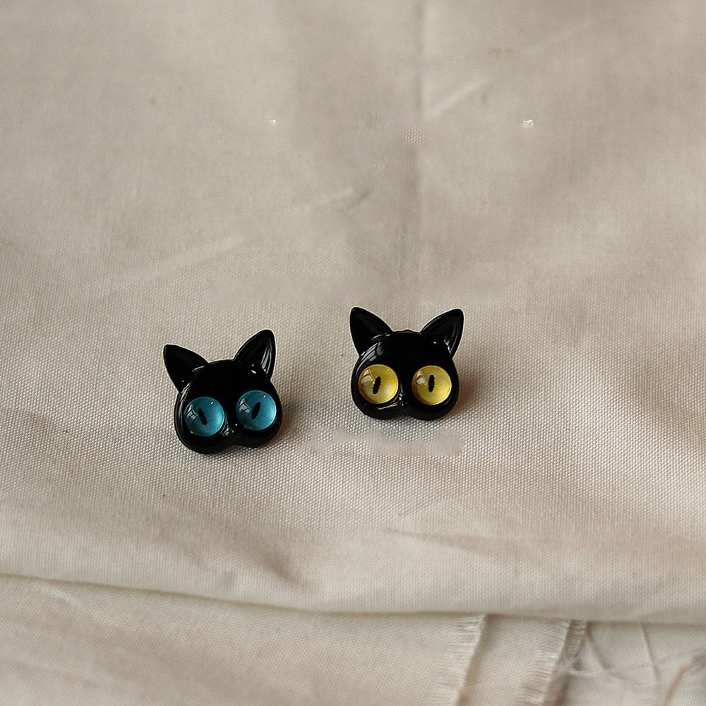 Black Cat Stud Earrings