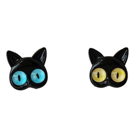 Black Cat Stud Earrings