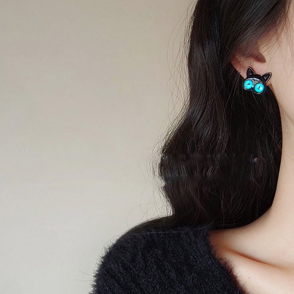 Black Cat Stud Earrings