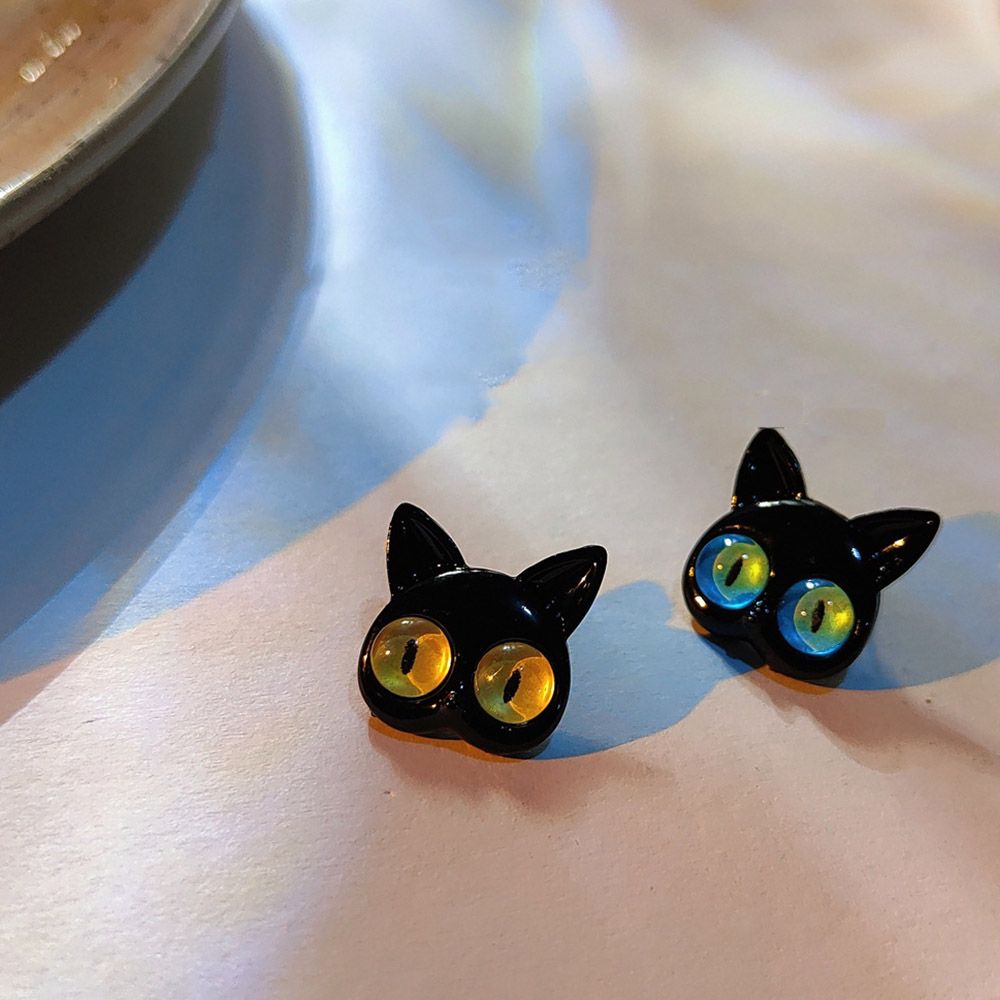 Black Cat Stud Earrings