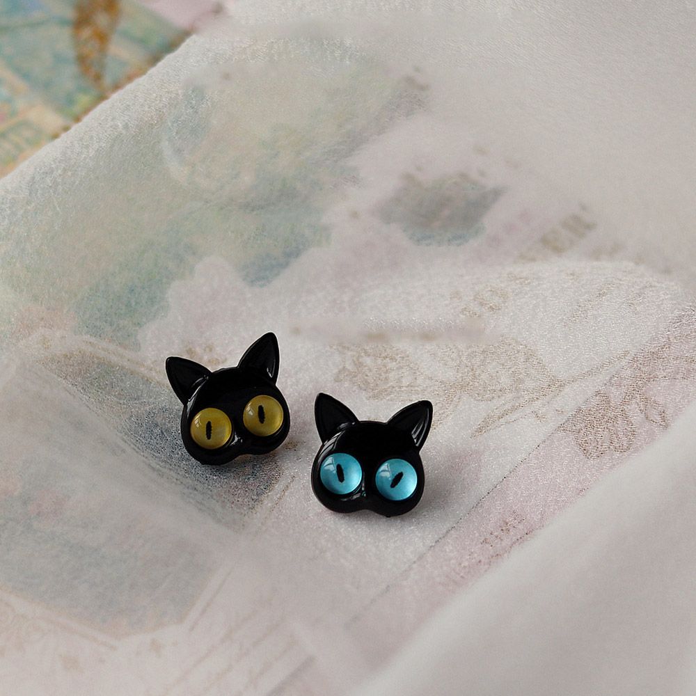 Black Cat Stud Earrings