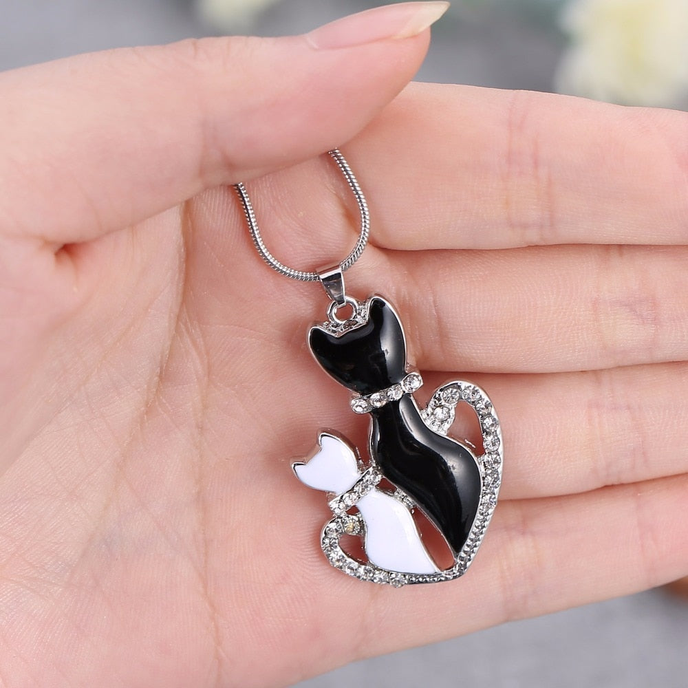 Black Diamond Cat Necklace