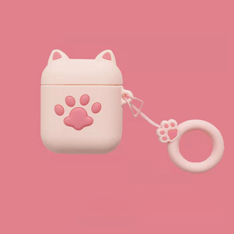 Black Pink Cat Airpod Case