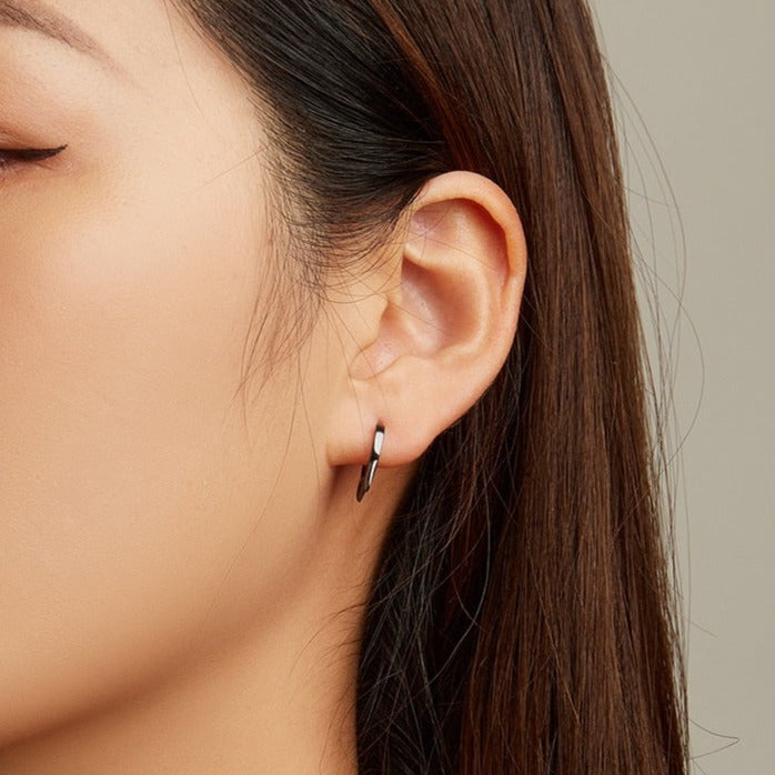 Black Pink Cat Earrings