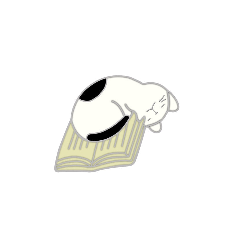 Black White Cats Enamel Pins