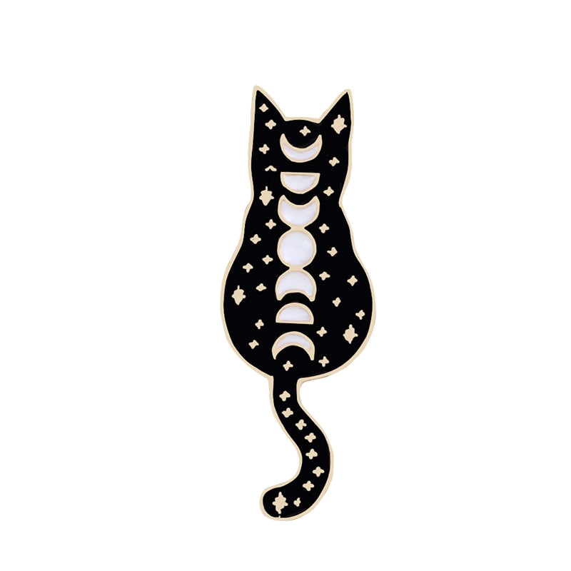Black White Cats Enamel Pins