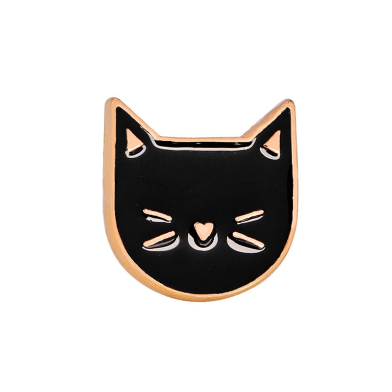 Black White Cats Enamel Pins