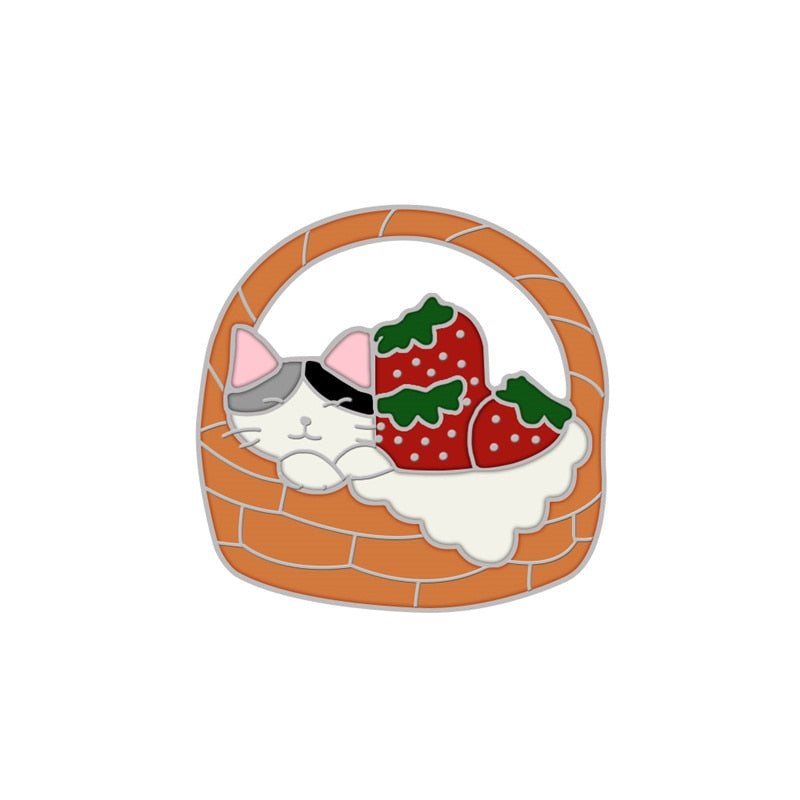 Black White Cats Enamel Pins