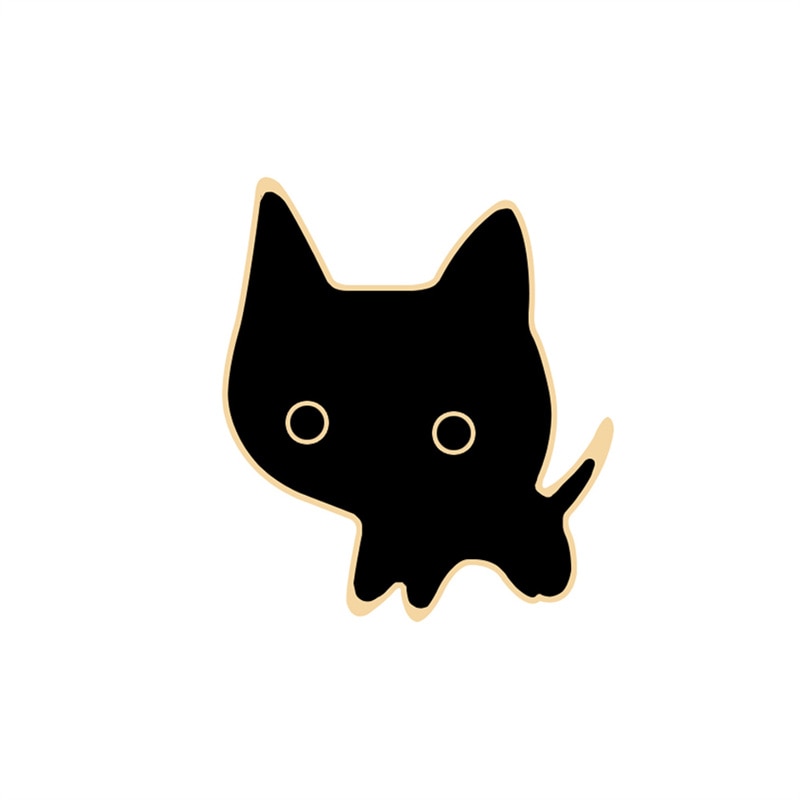 Black White Cats Enamel Pins