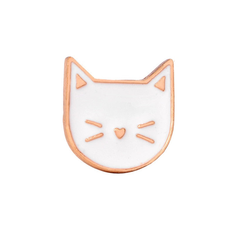 Black White Cats Enamel Pins