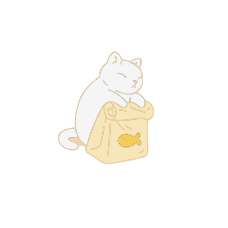 Black White Cats Enamel Pins