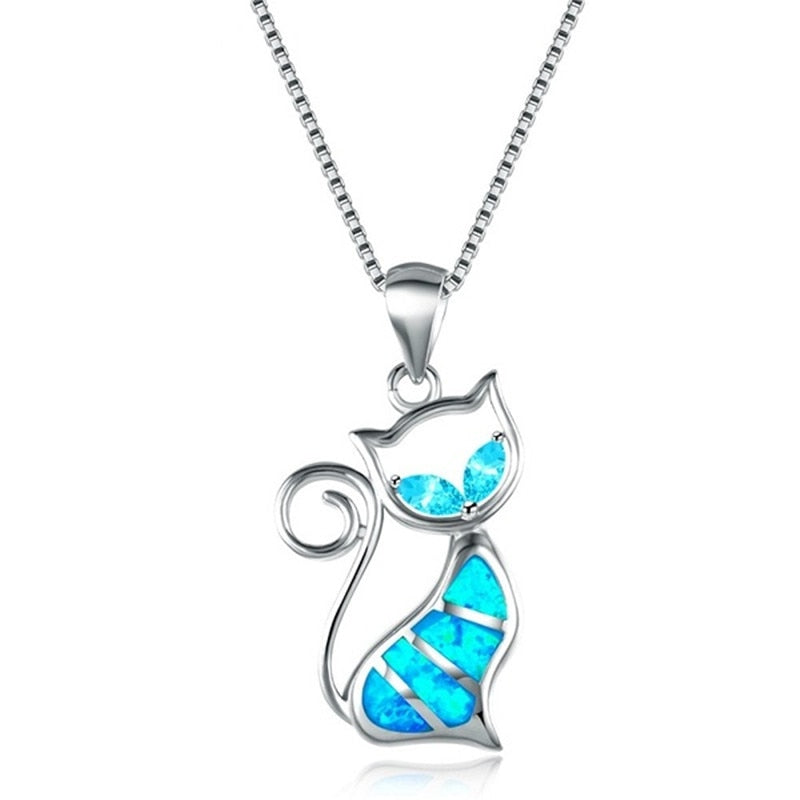 Blue Cat Necklace