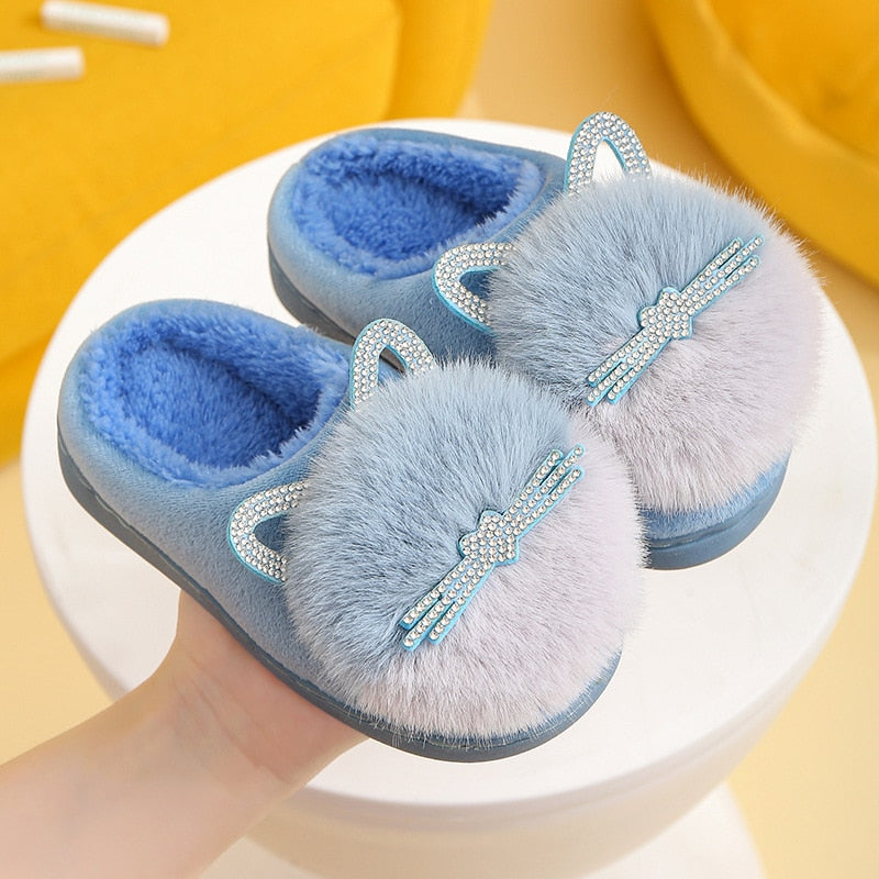 Blue Cat Slippers