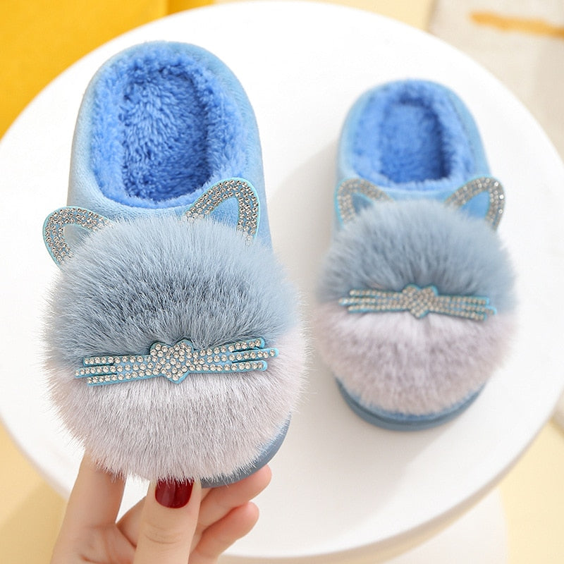 Blue Cat Slippers