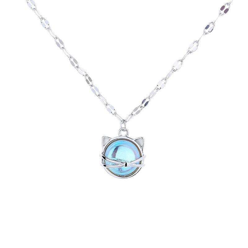 Blue Cats Eye Necklace