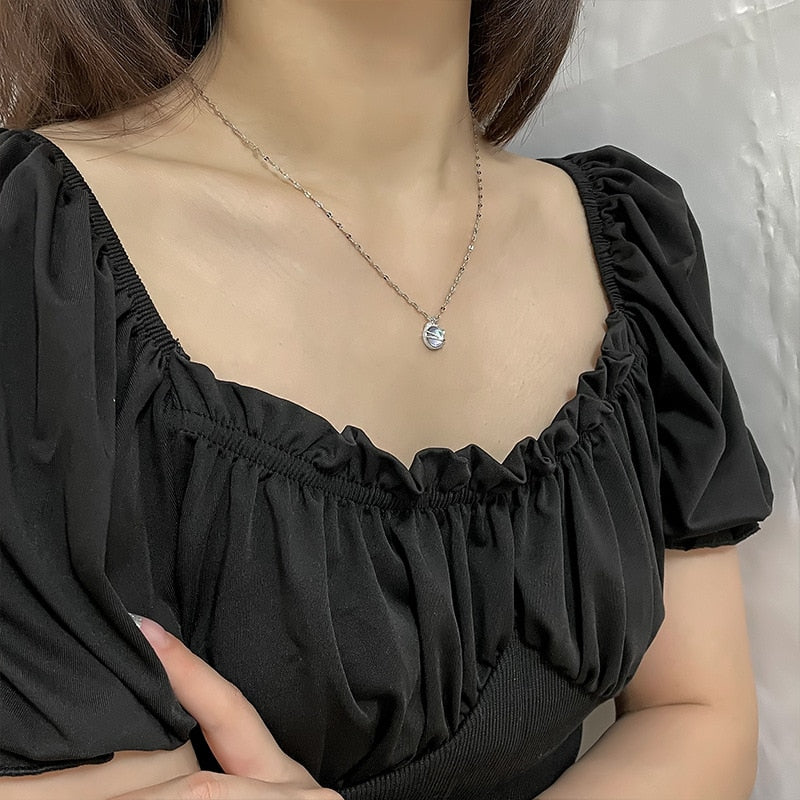 Blue Cats Eye Necklace