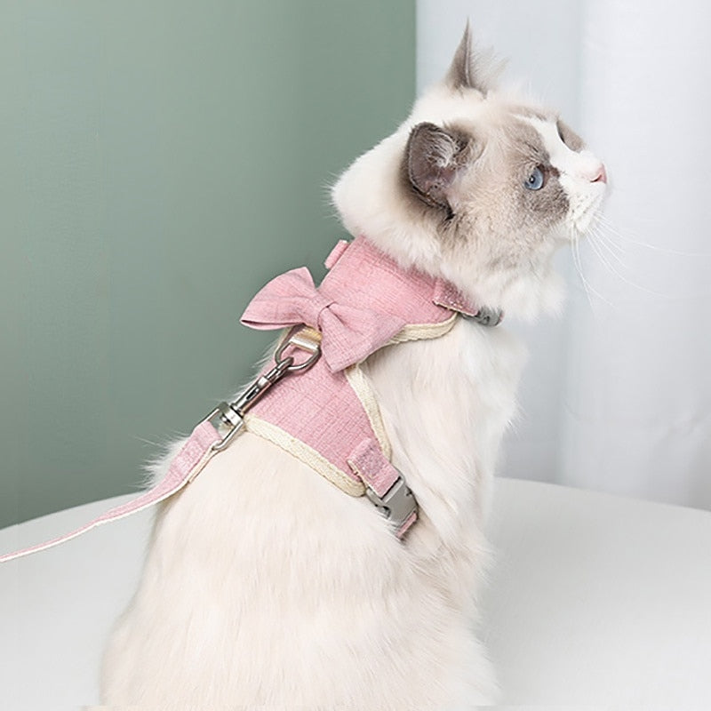 Bow Cat Collar and Leash