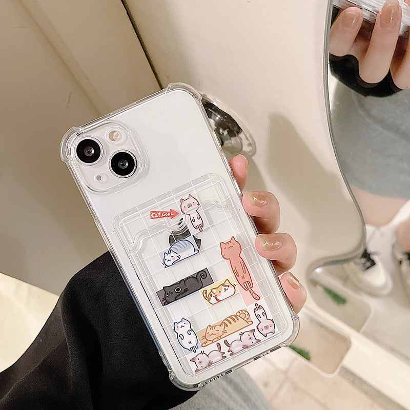 Card Slot iPhone Cat Phone Case