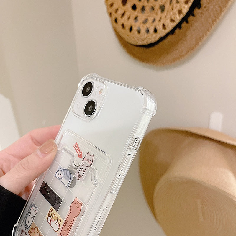 Card Slot iPhone Cat Phone Case