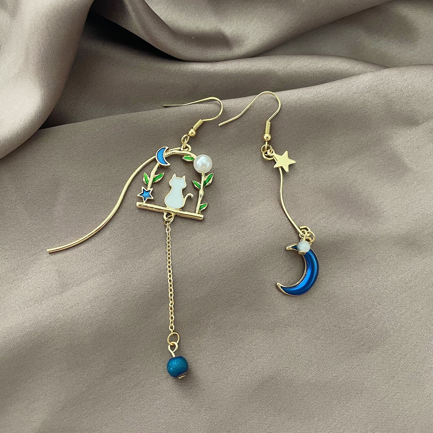 Cat Bird Earrings