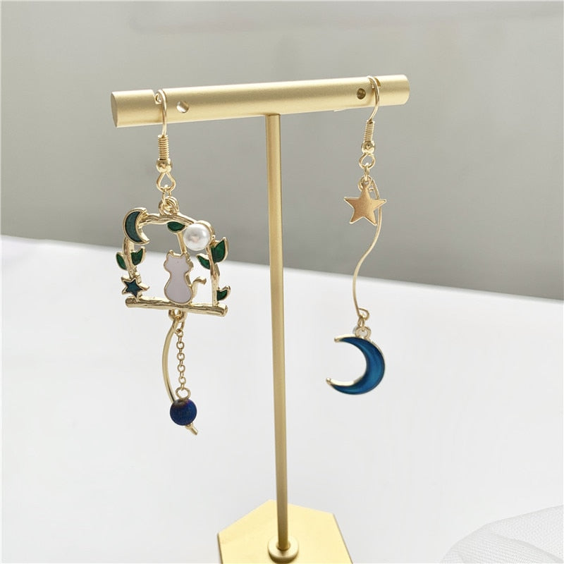 Cat Bird Earrings