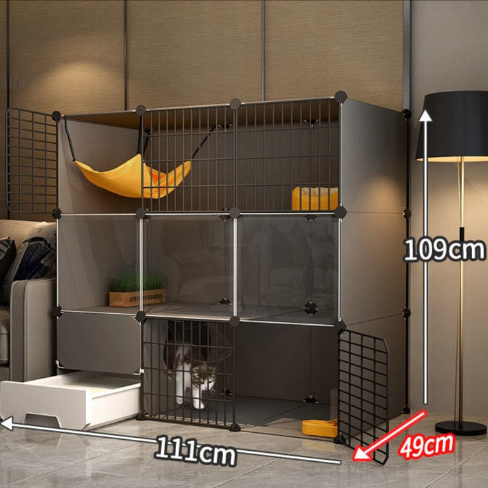 Cat Cage Litter Box