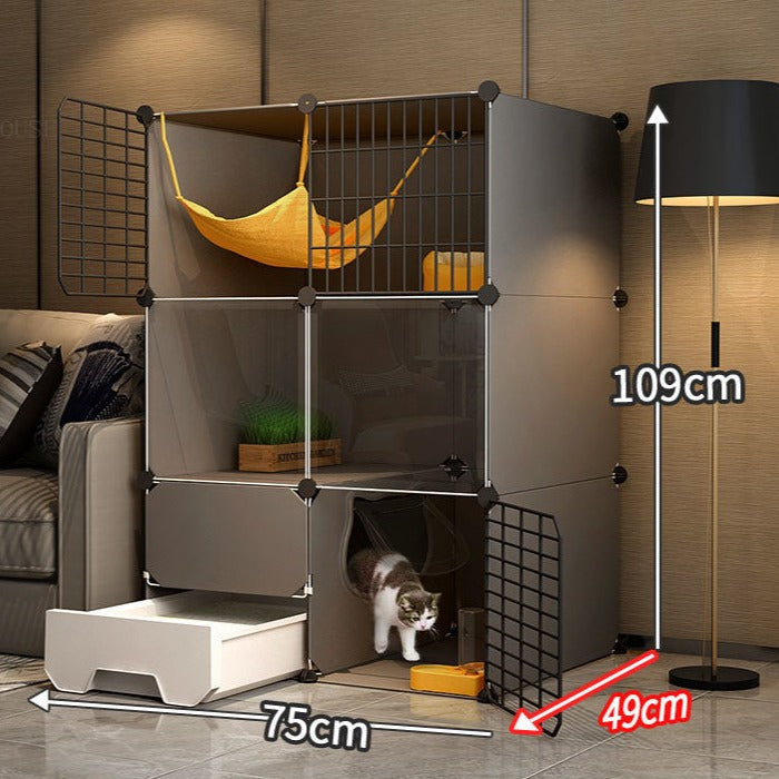 Cat Cage Litter Box