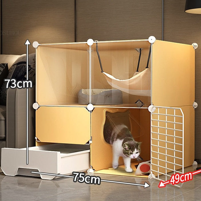 Cat Cage with Litter Box
