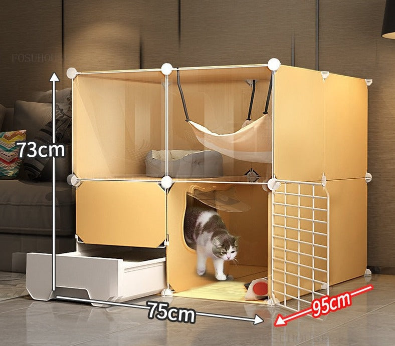 Cat Cage with Litter Box
