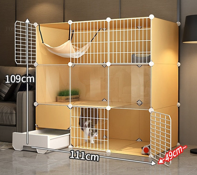 Cat Cage with Litter Box