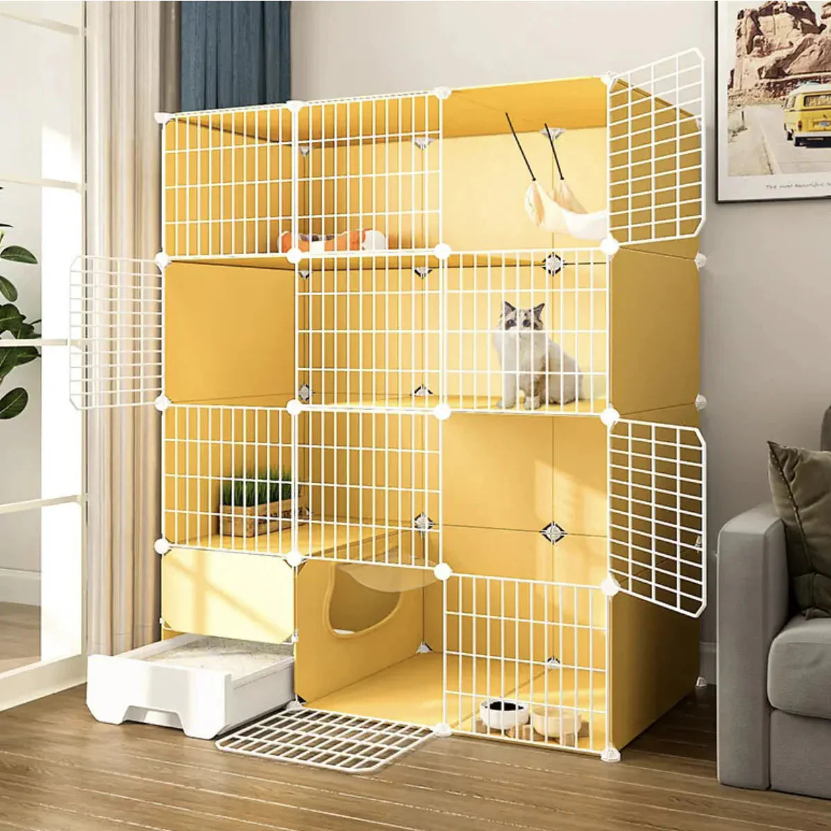 Cat Cage with Litter Box