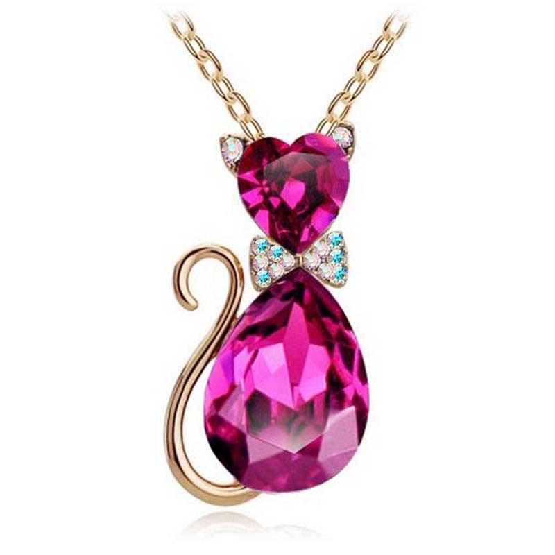 Cat Crystal Necklace