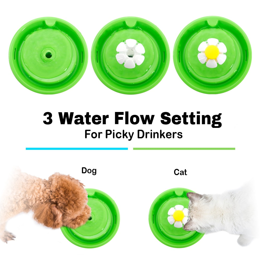 Cat Flower Water Fountain