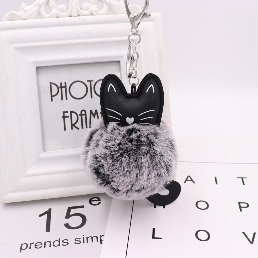 Cat Fur Ball Keychain