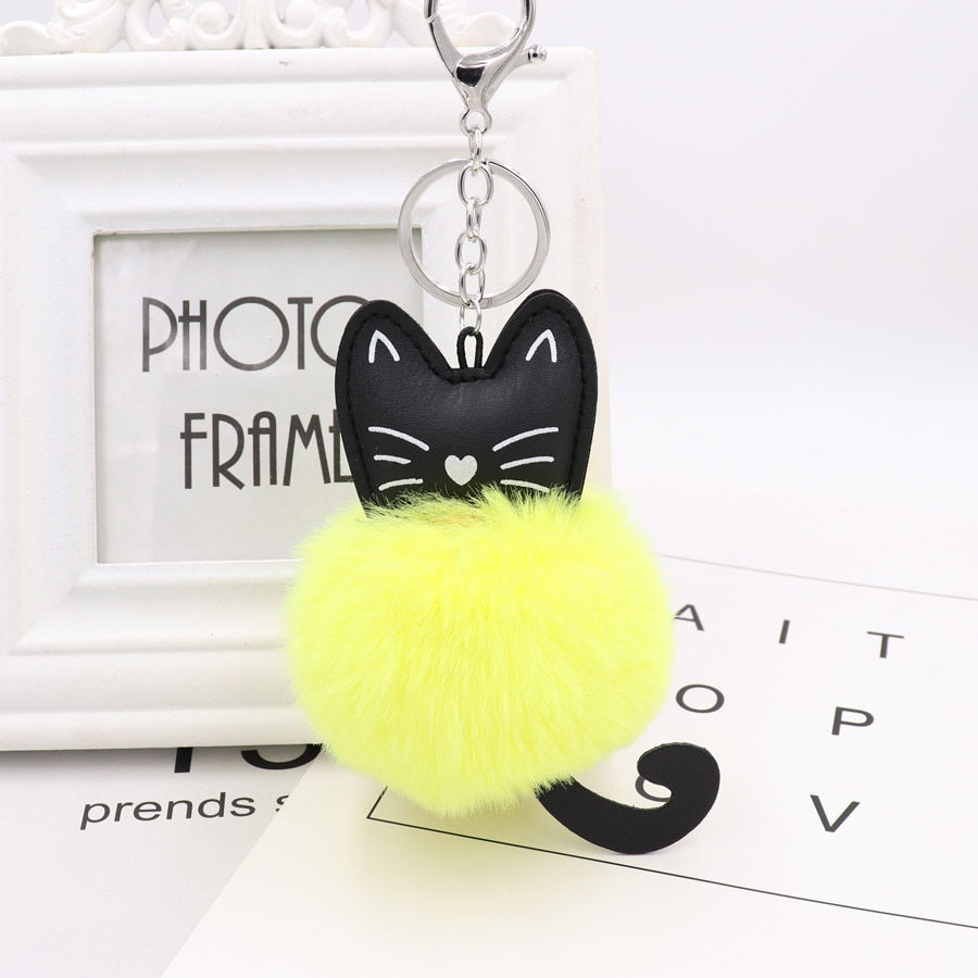 Cat Fur Ball Keychain
