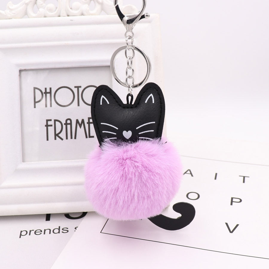Cat Fur Ball Keychain
