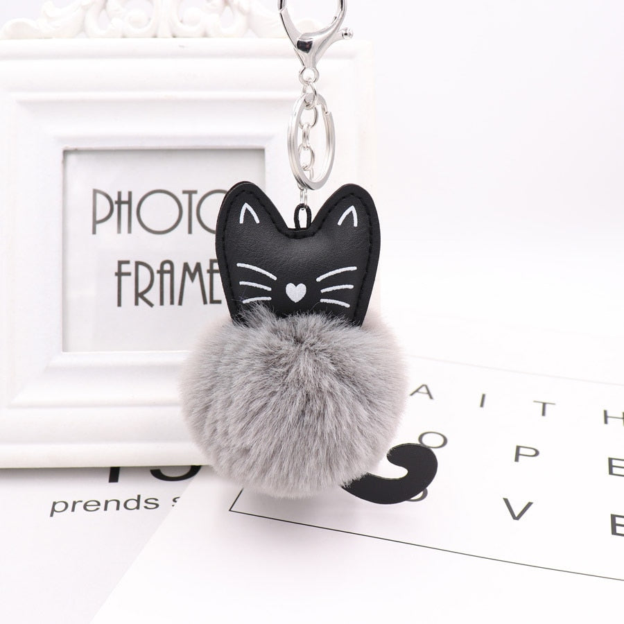Cat Fur Ball Keychain