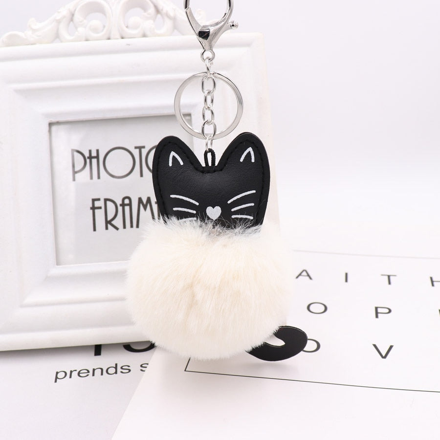 Cat Fur Ball Keychain