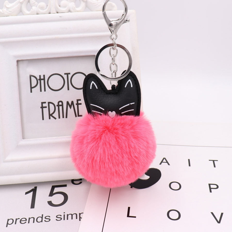 Cat Fur Ball Keychain