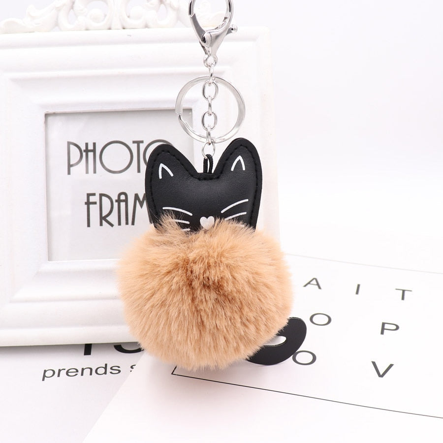 Cat Fur Ball Keychain