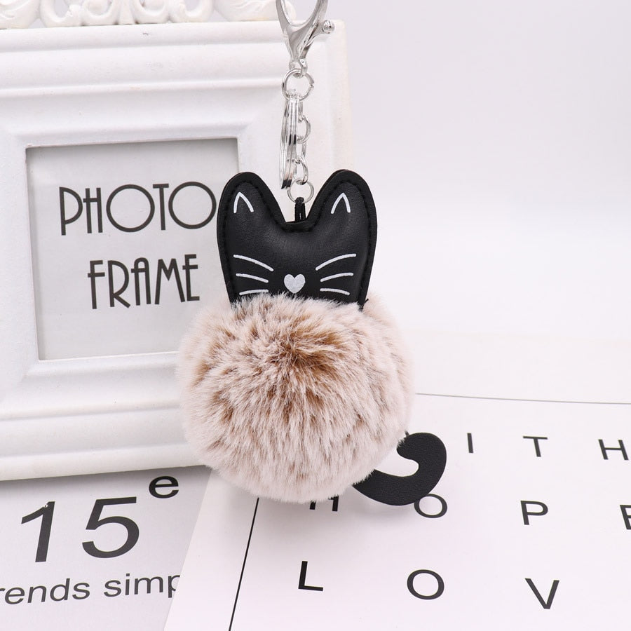 Cat Fur Ball Keychain