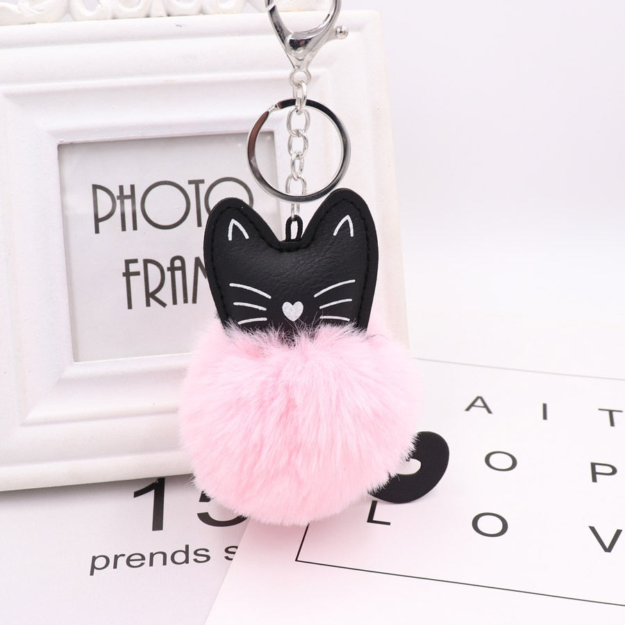 Cat Fur Ball Keychain