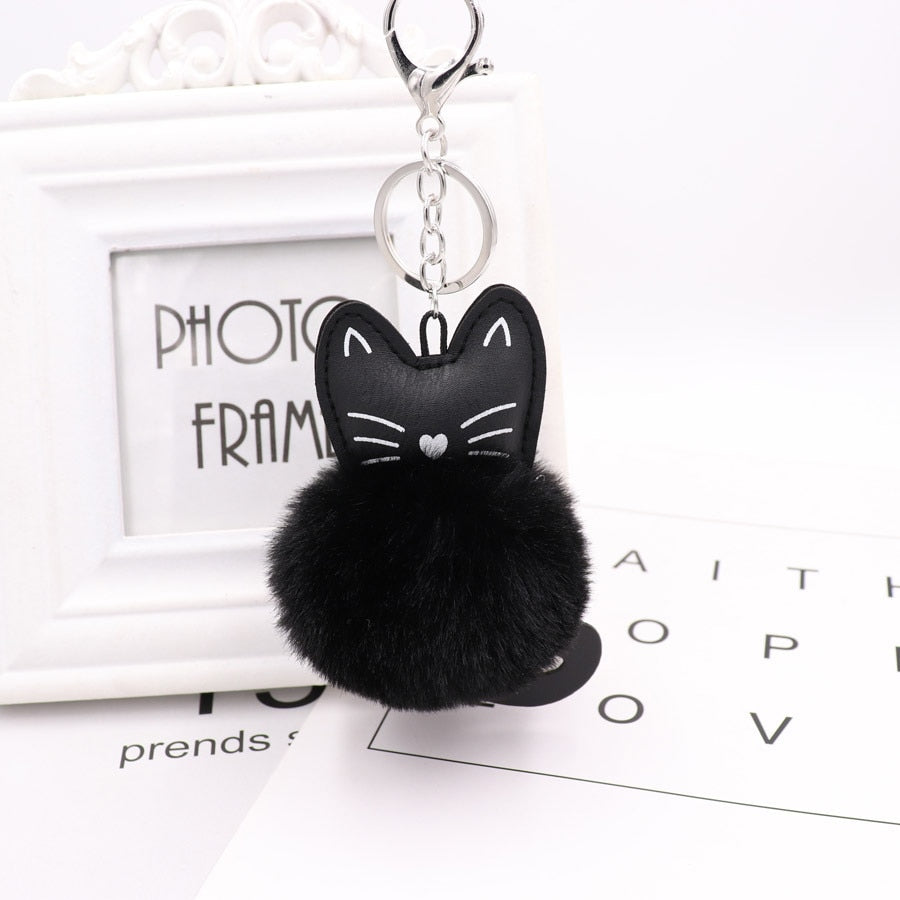 Cat Fur Ball Keychain