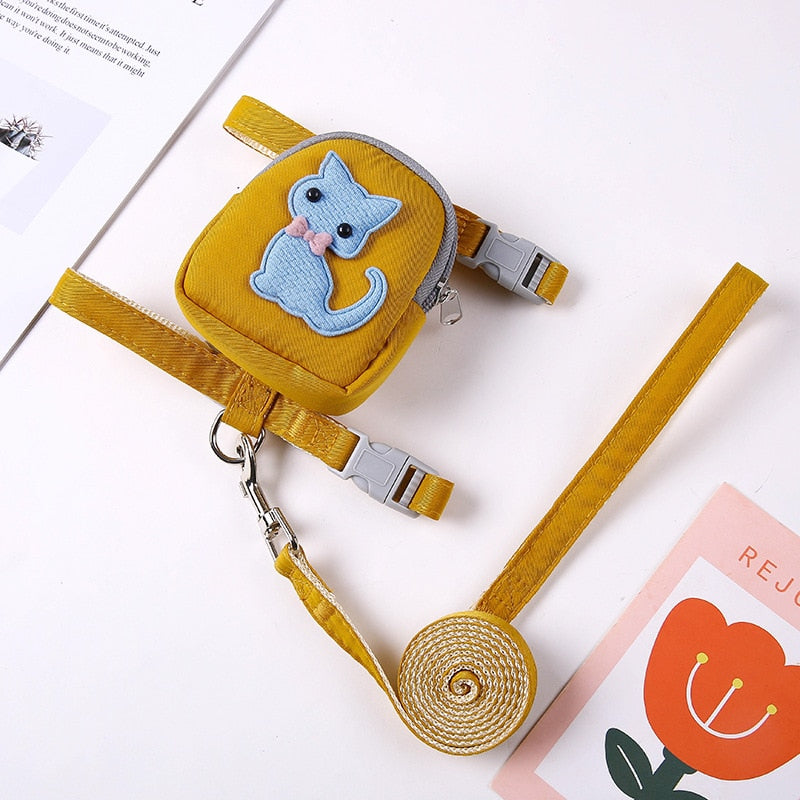 Cat Harness Leash with Backpack