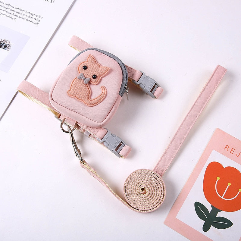 Cat Harness Leash with Backpack