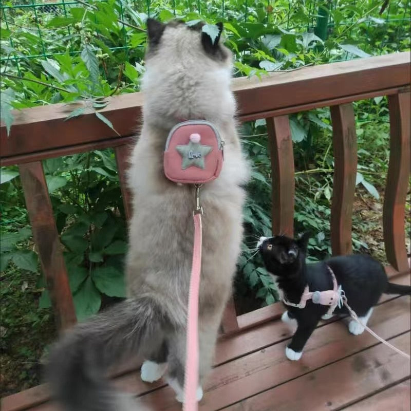 Cat Harness Leash with Backpack